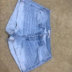 Light blue jean shorts